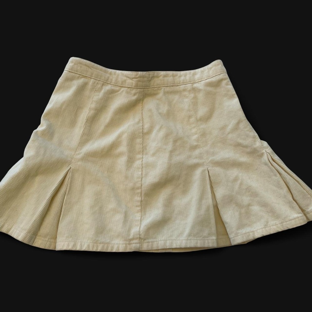 BDG Urban Outfitters Ivory Corduroy Pleated Mini Skirt Cream Size M NWT